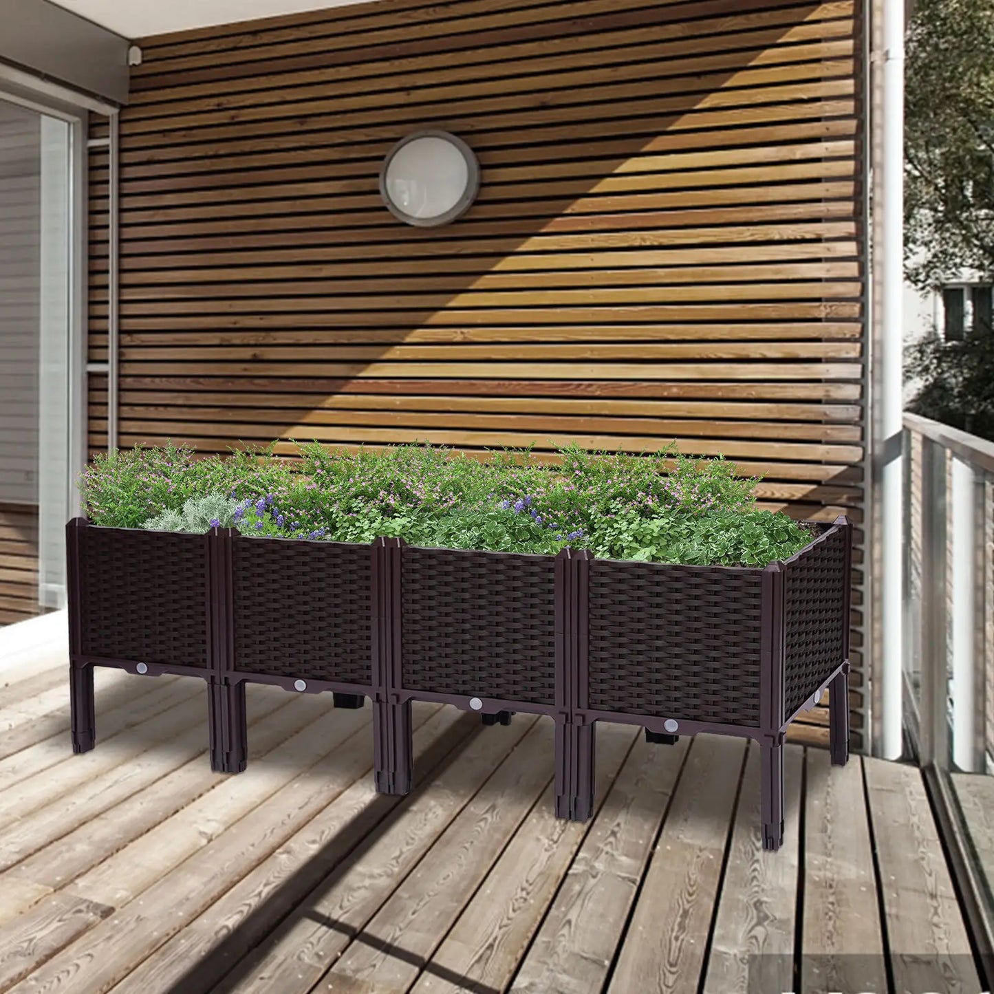 Outdoor Elevated Planter Box with Legs for Vegetable and Flower, Raised Garden Bed Plant