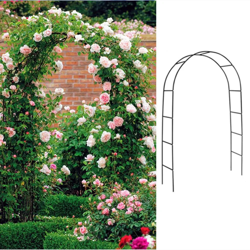 7'8" H x 4'5" W Metal Garden Arch Trellis,Adjustable Arbor Trellis for Garden Climbing Plants Support,Black