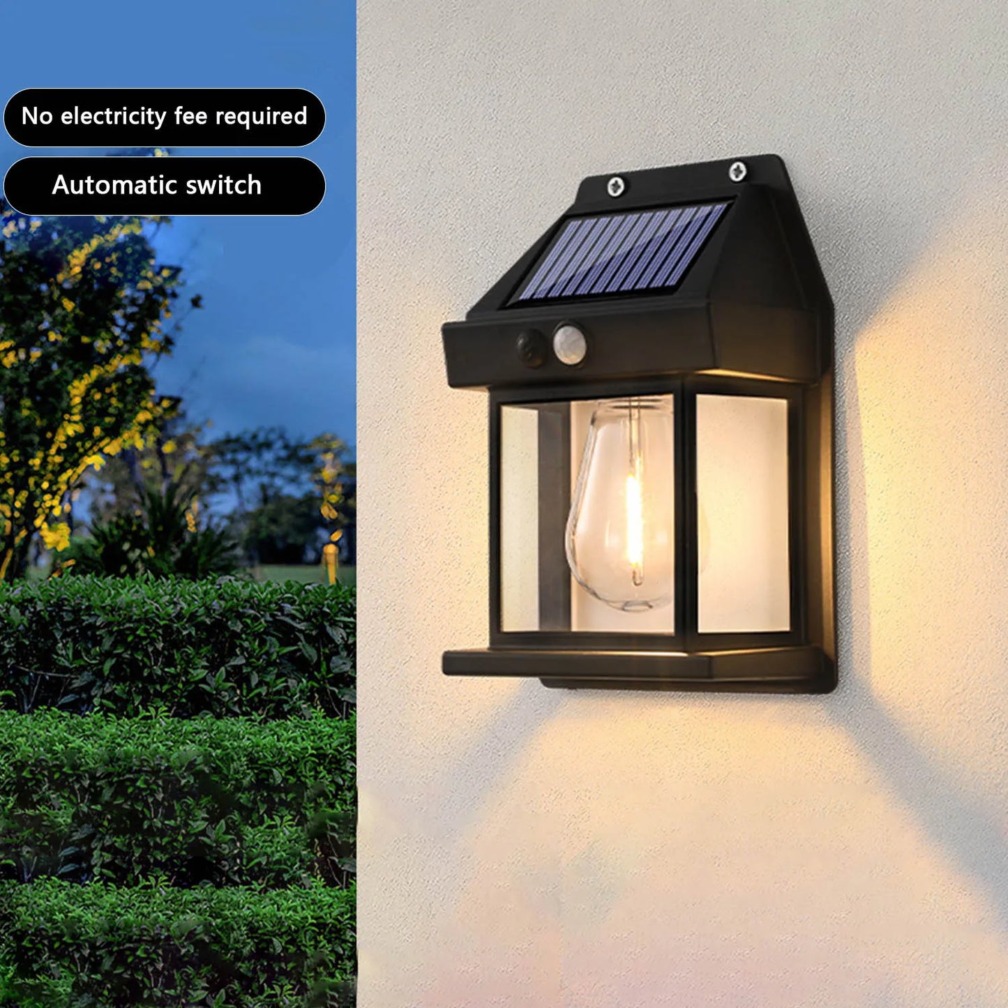 Outdoor Solar Wall Light Waterproof Tungsten Induction Home Garden Wall Light Villa Lighting Night Lights