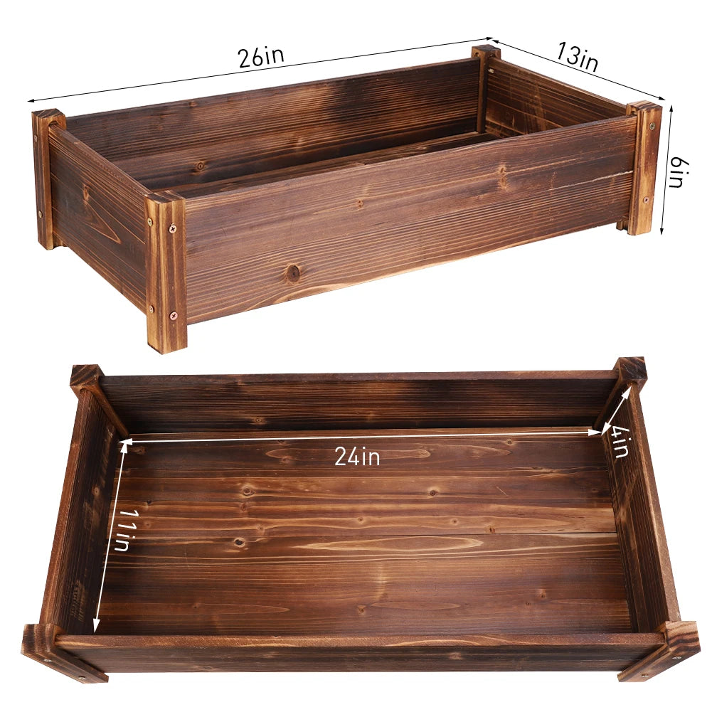 Raised Garden Bed Large Wooden Planter Garden Boxes Elevated Plant Box Vegetable Flower Growing Bed