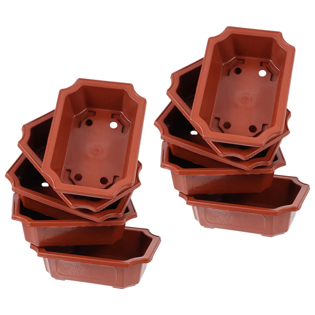 10 Pcs Flowerpot Large Bonsai Kit Pots Reusable Tree Indoor Plant Big Outdoor Household Plastic Planting Succulent Plants