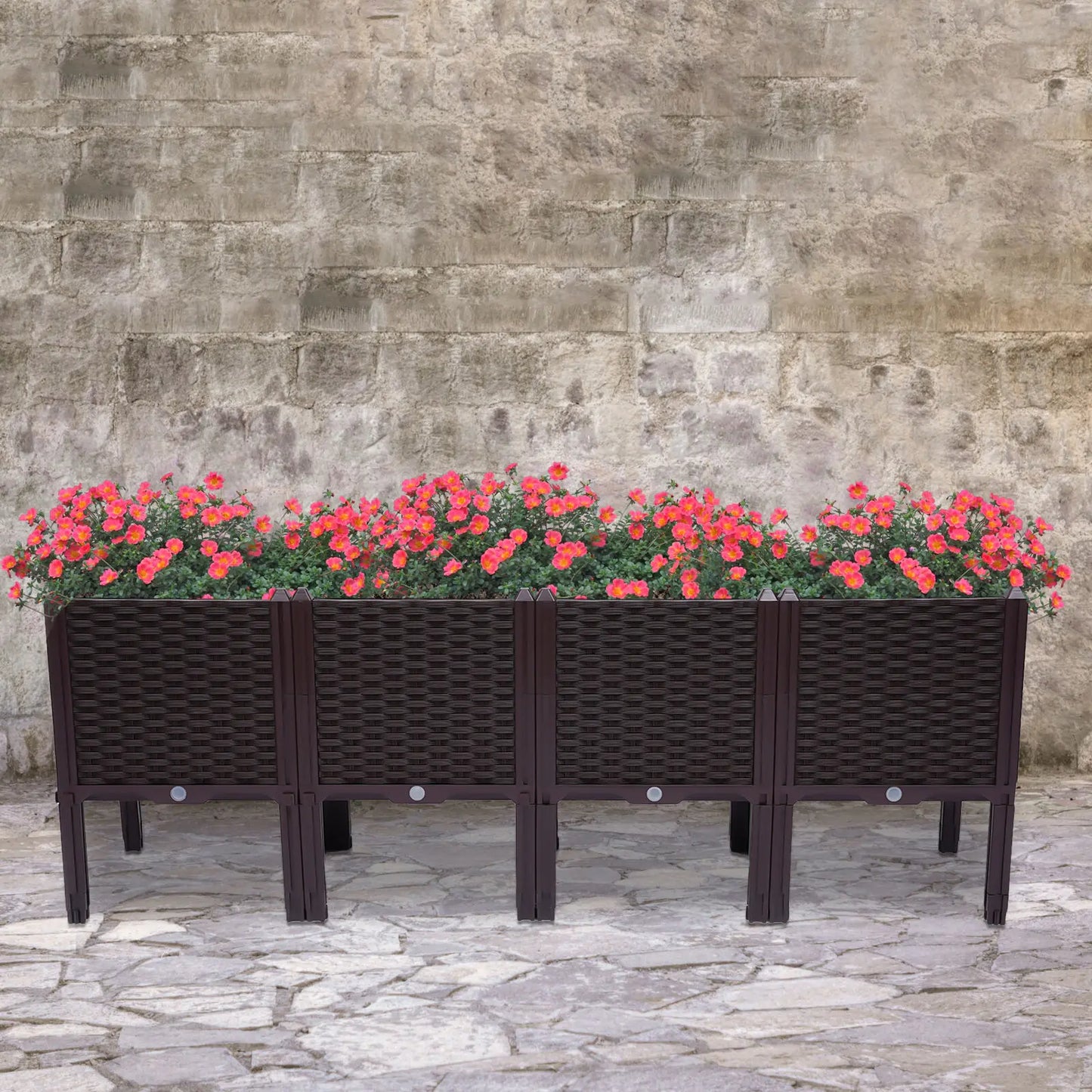 Outdoor Elevated Planter Box with Legs for Vegetable and Flower, Raised Garden Bed Plant