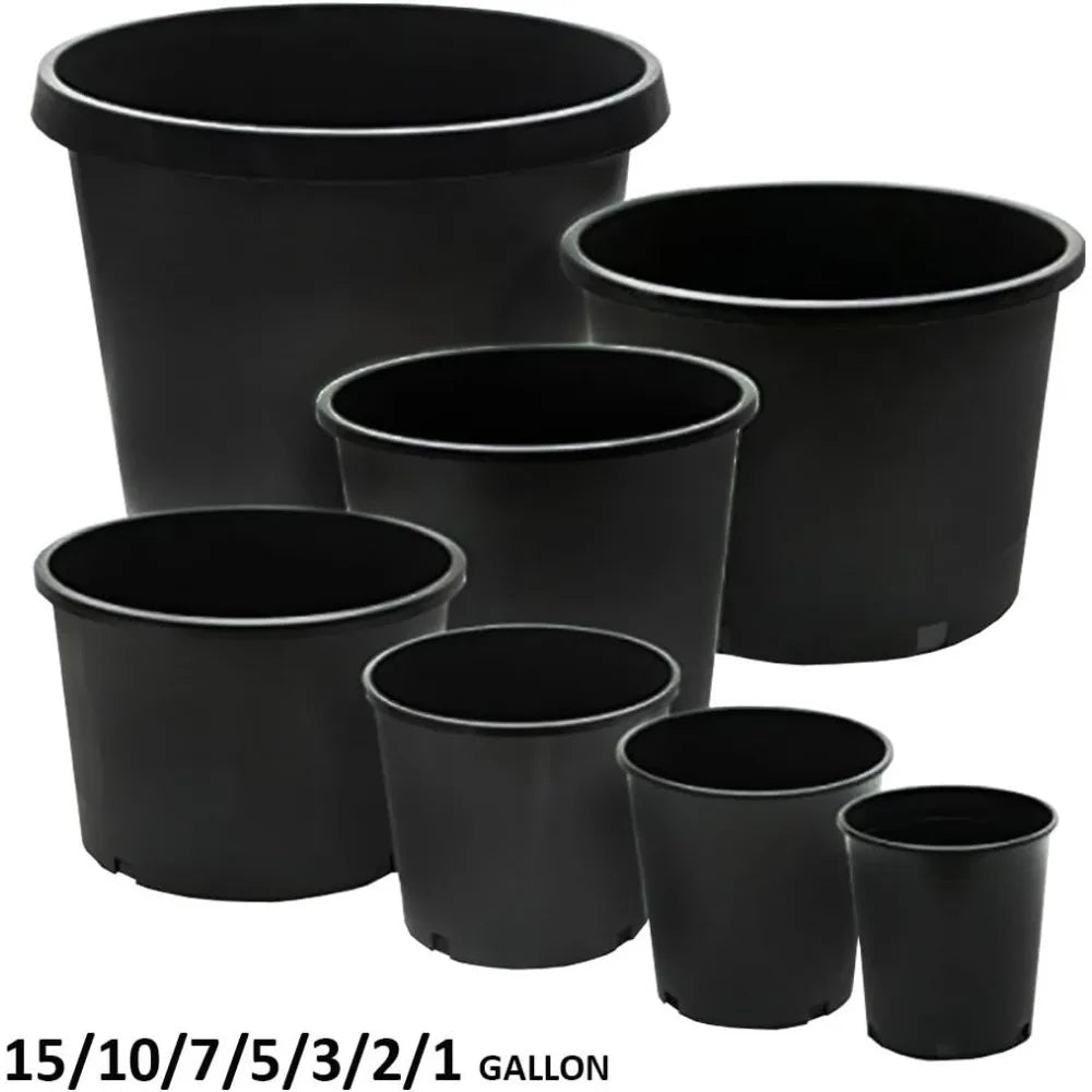 10-Pack 15 Gallon Premium Black Plastic Nursery Plant Container Garden Planter Pots (15 Gallon) by Arcadia Intl