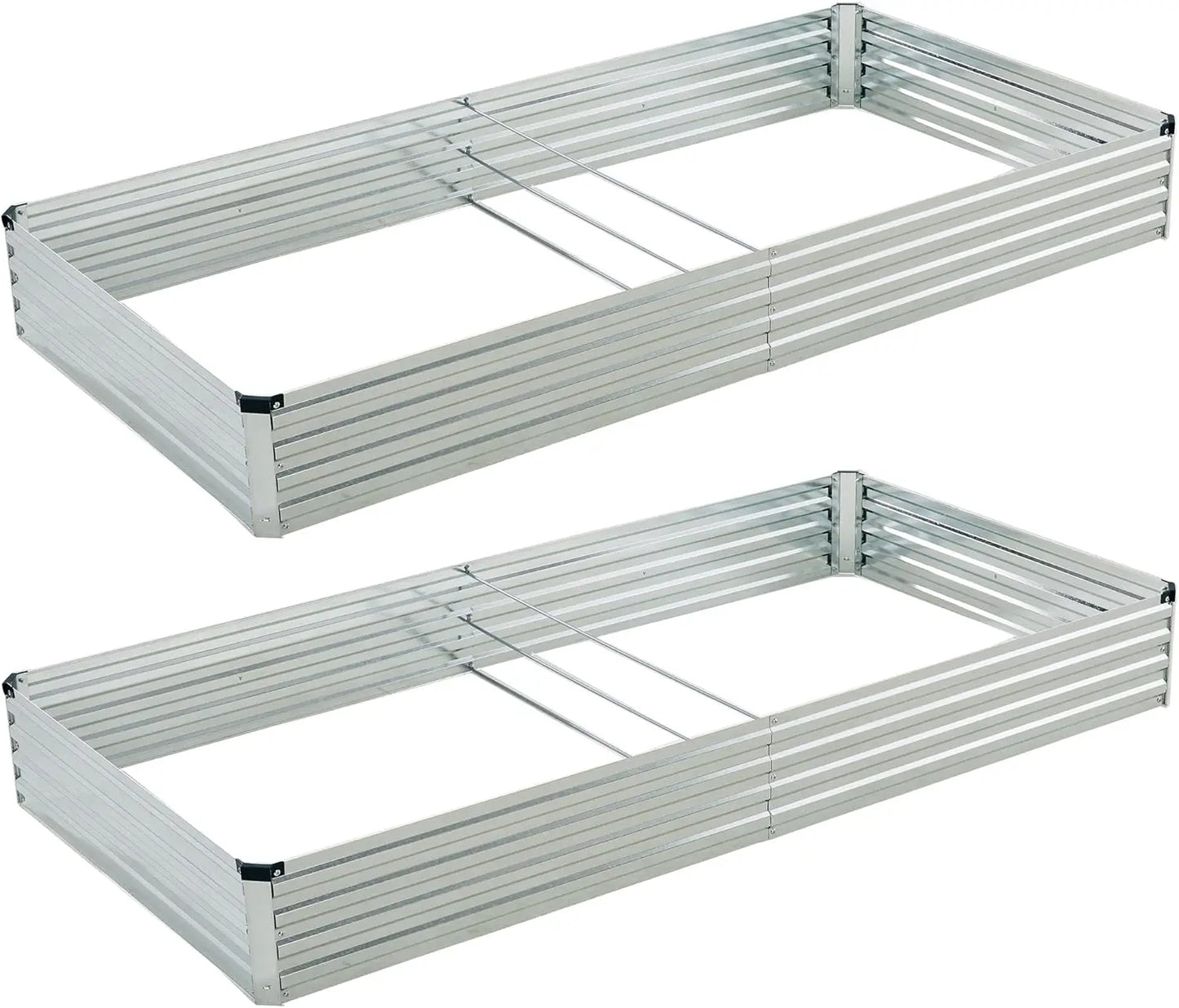 8x4x1ft(2 Pack) Galvanized Raised Garden Bed,Outdoor Planter Box Metal Patio Kit Planting Bed