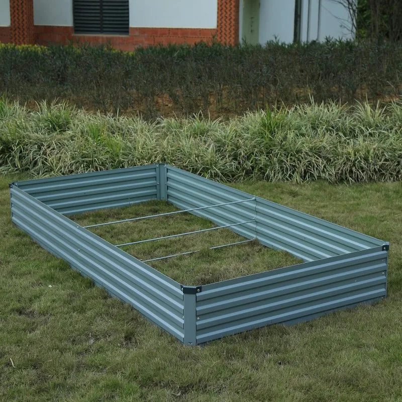 8x4x1ft(2 Pack) Galvanized Raised Garden Bed,Outdoor Planter Box Metal Patio Kit Planting Bed