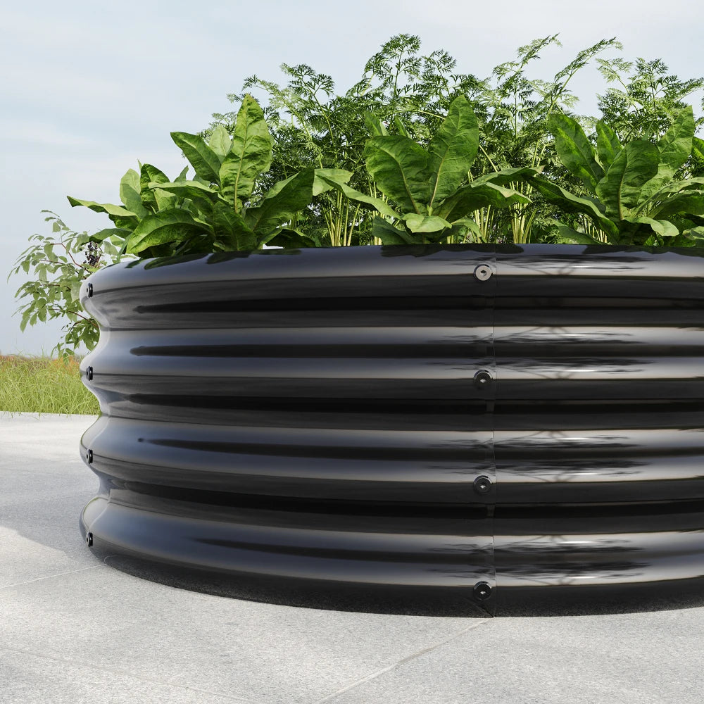 32.08"*11.4" Tall Round Raised Garedn Bed,Metal Raised Beds for Vegetables, Outdoor Garden Raised Planter Box, Backyard Patio
