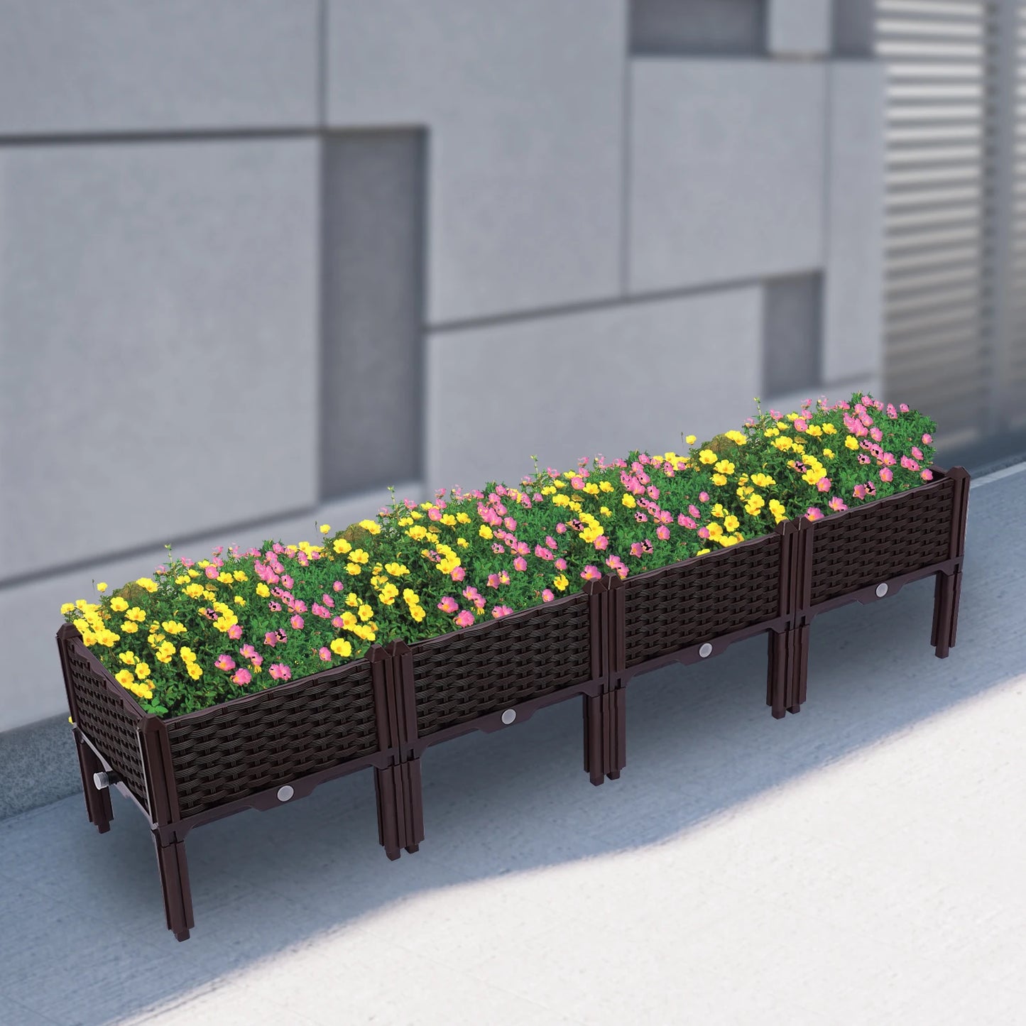 Outdoor Elevated Planter Box with Legs for Vegetable and Flower, Raised Garden Bed Plant