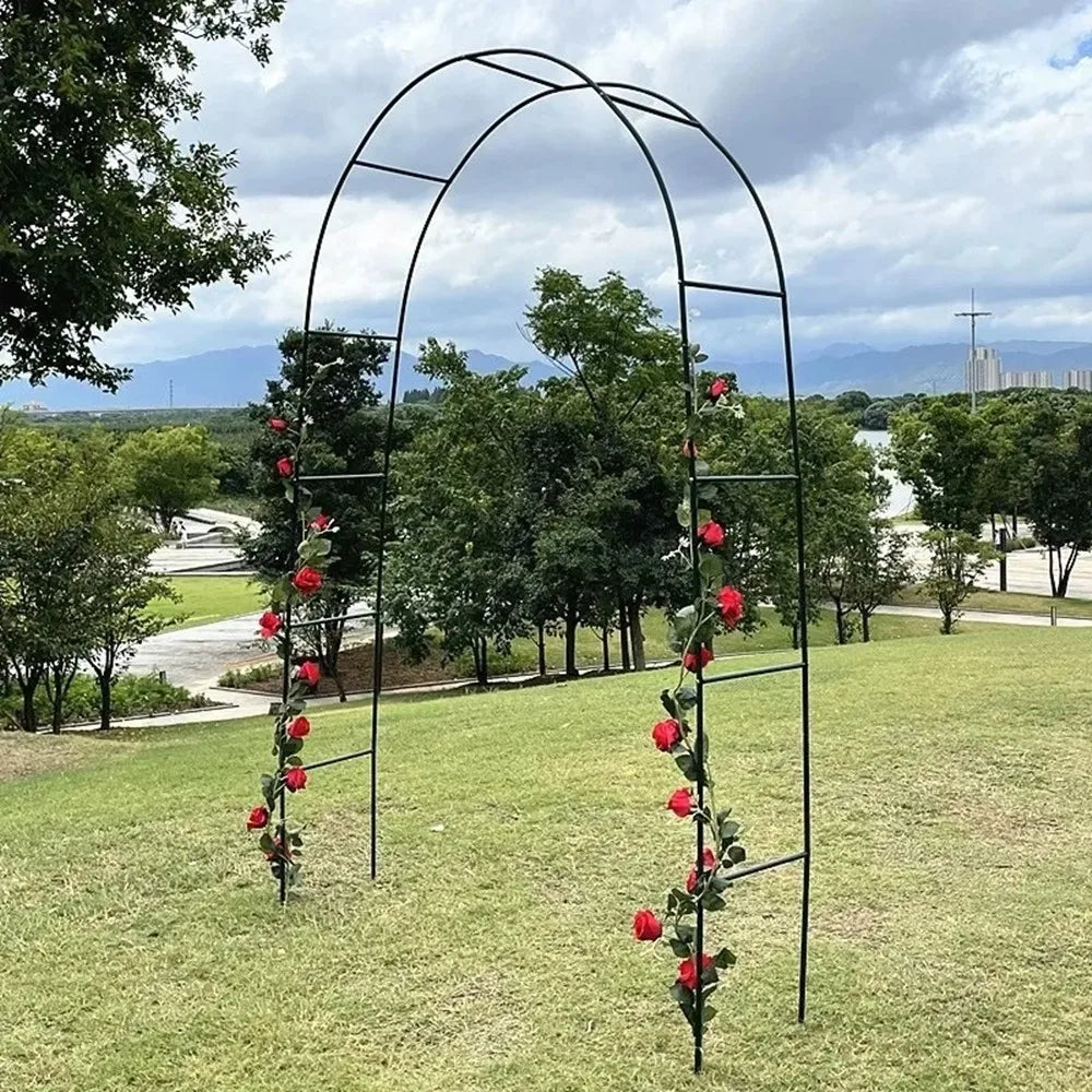7'8" H x 4'5" W Metal Garden Arch Trellis,Adjustable Arbor Trellis for Garden Climbing Plants Support,Black