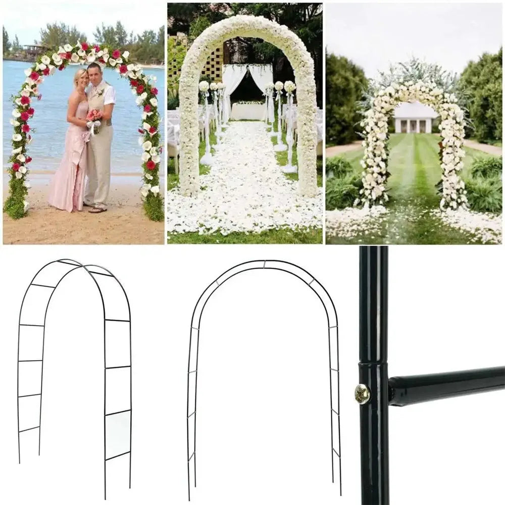 7'8" H x 4'5" W Metal Garden Arch Trellis,Adjustable Arbor Trellis for Garden Climbing Plants Support,Black