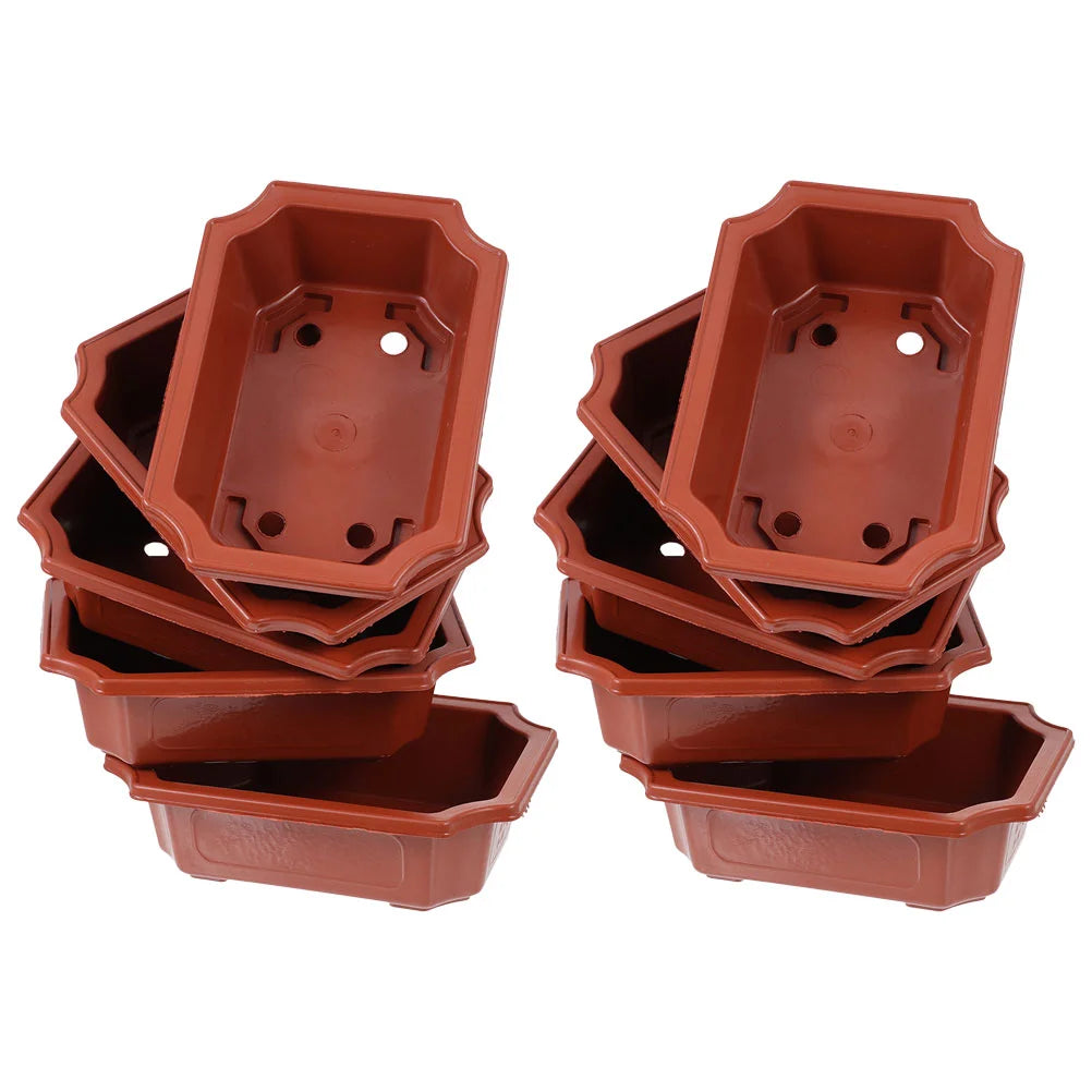 10 Pcs Flowerpot Large Bonsai Kit Pots Reusable Tree Indoor Plant Big Outdoor Household Plastic Planting Succulent Plants