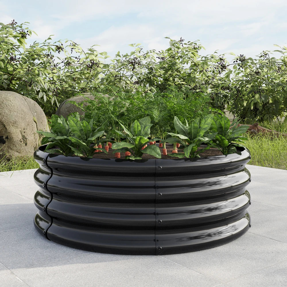 32.08"*11.4" Tall Round Raised Garedn Bed,Metal Raised Beds for Vegetables, Outdoor Garden Raised Planter Box, Backyard Patio