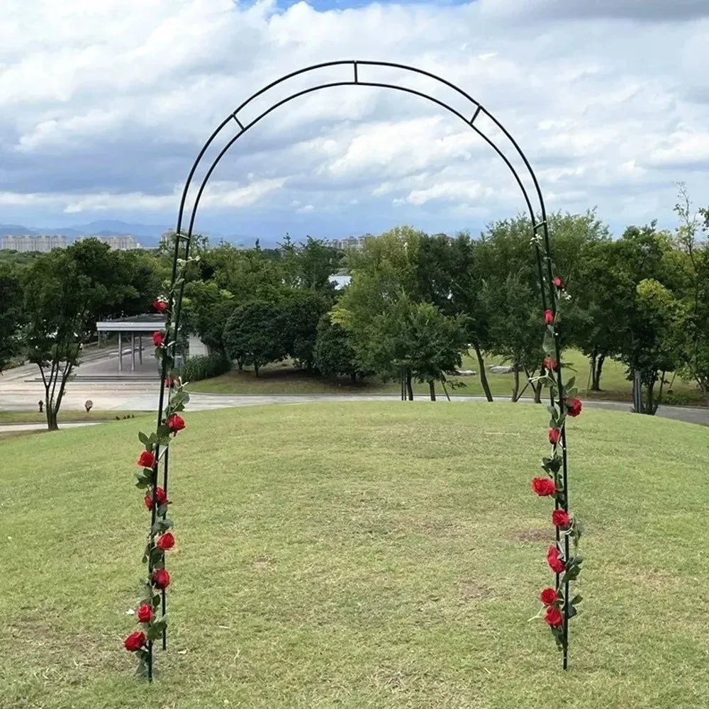 7'8" H x 4'5" W Metal Garden Arch Trellis,Adjustable Arbor Trellis for Garden Climbing Plants Support,Black