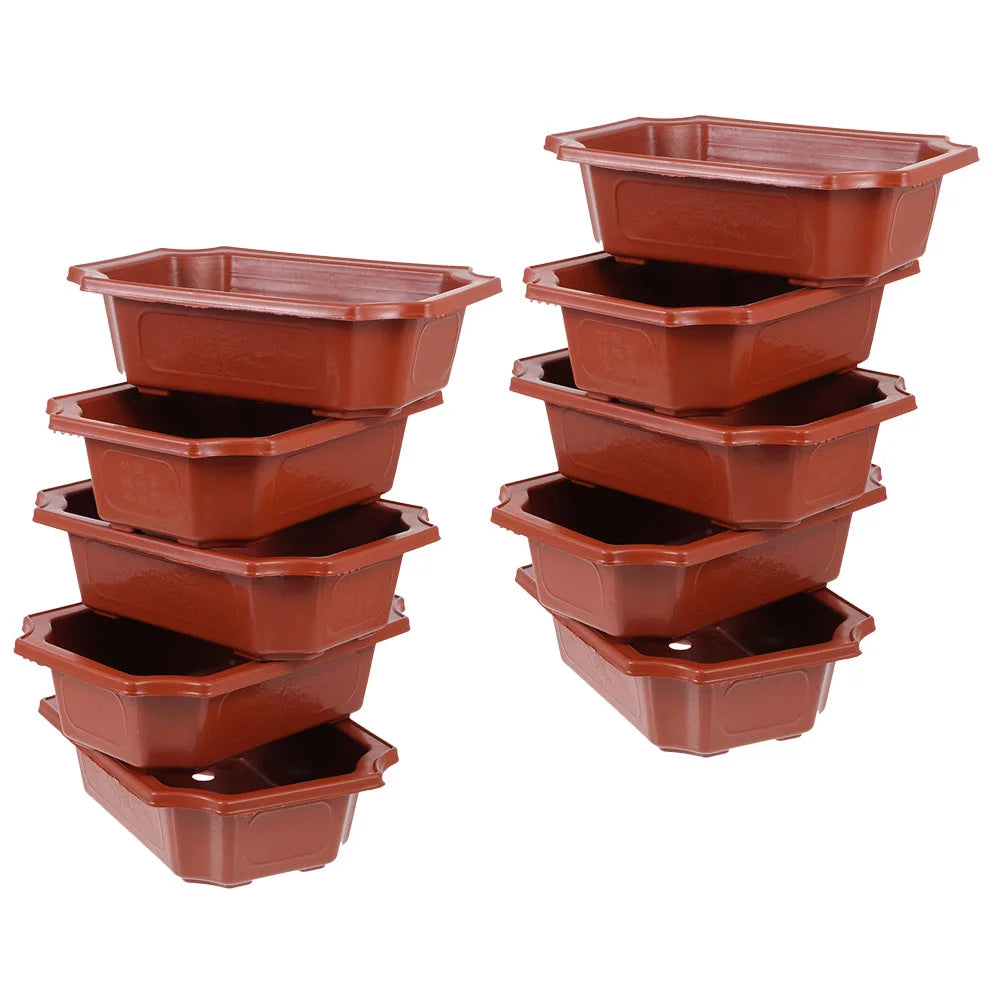 10 Pcs Flowerpot Large Bonsai Kit Pots Reusable Tree Indoor Plant Big Outdoor Household Plastic Planting Succulent Plants