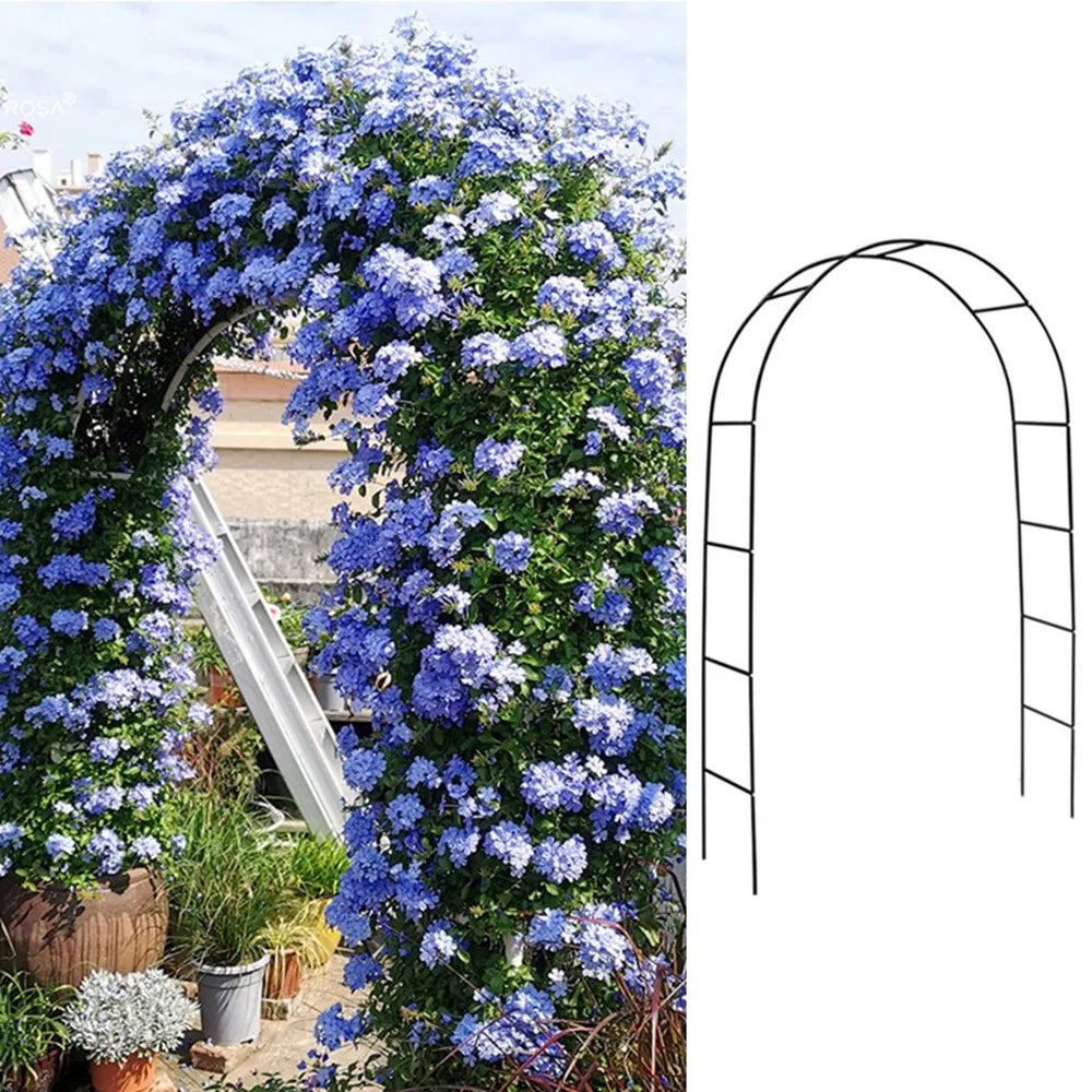7'8" H x 4'5" W Metal Garden Arch Trellis,Adjustable Arbor Trellis for Garden Climbing Plants Support,Black