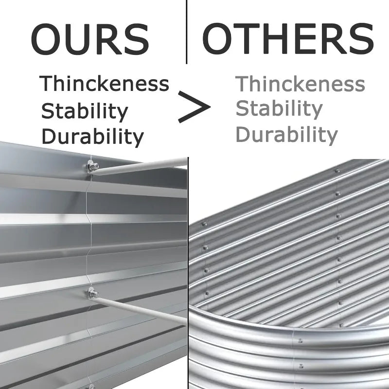 8x4x1ft(2 Pack) Galvanized Raised Garden Bed,Outdoor Planter Box Metal Patio Kit Planting Bed