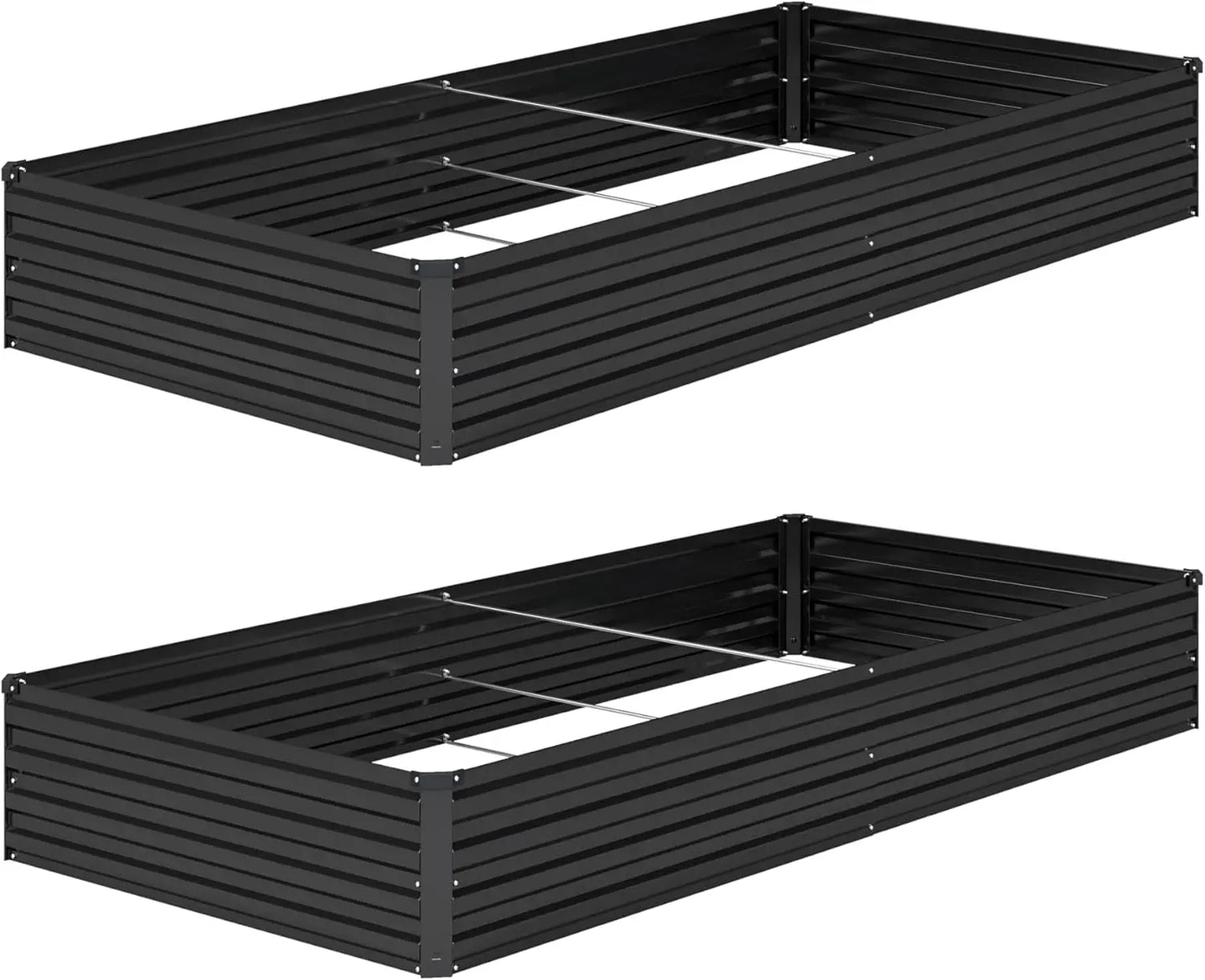 8x4x1ft(2 Pack) Galvanized Raised Garden Bed,Outdoor Planter Box Metal Patio Kit Planting Bed