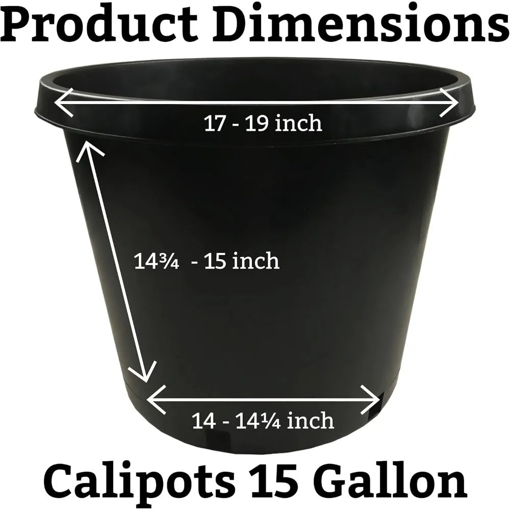 10-Pack 15 Gallon Premium Black Plastic Nursery Plant Container Garden Planter Pots (15 Gallon) by Arcadia Intl