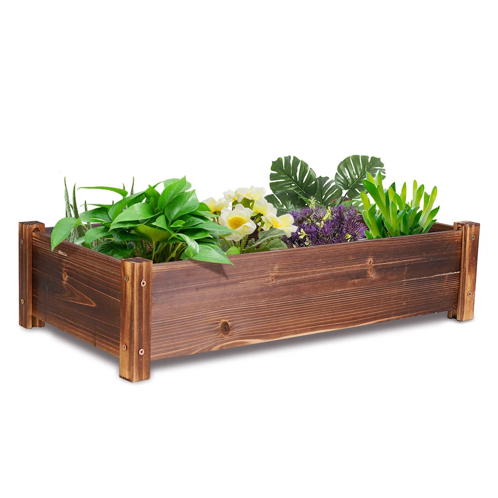 Raised Garden Bed Large Wooden Planter Garden Boxes Elevated Plant Box Vegetable Flower Growing Bed