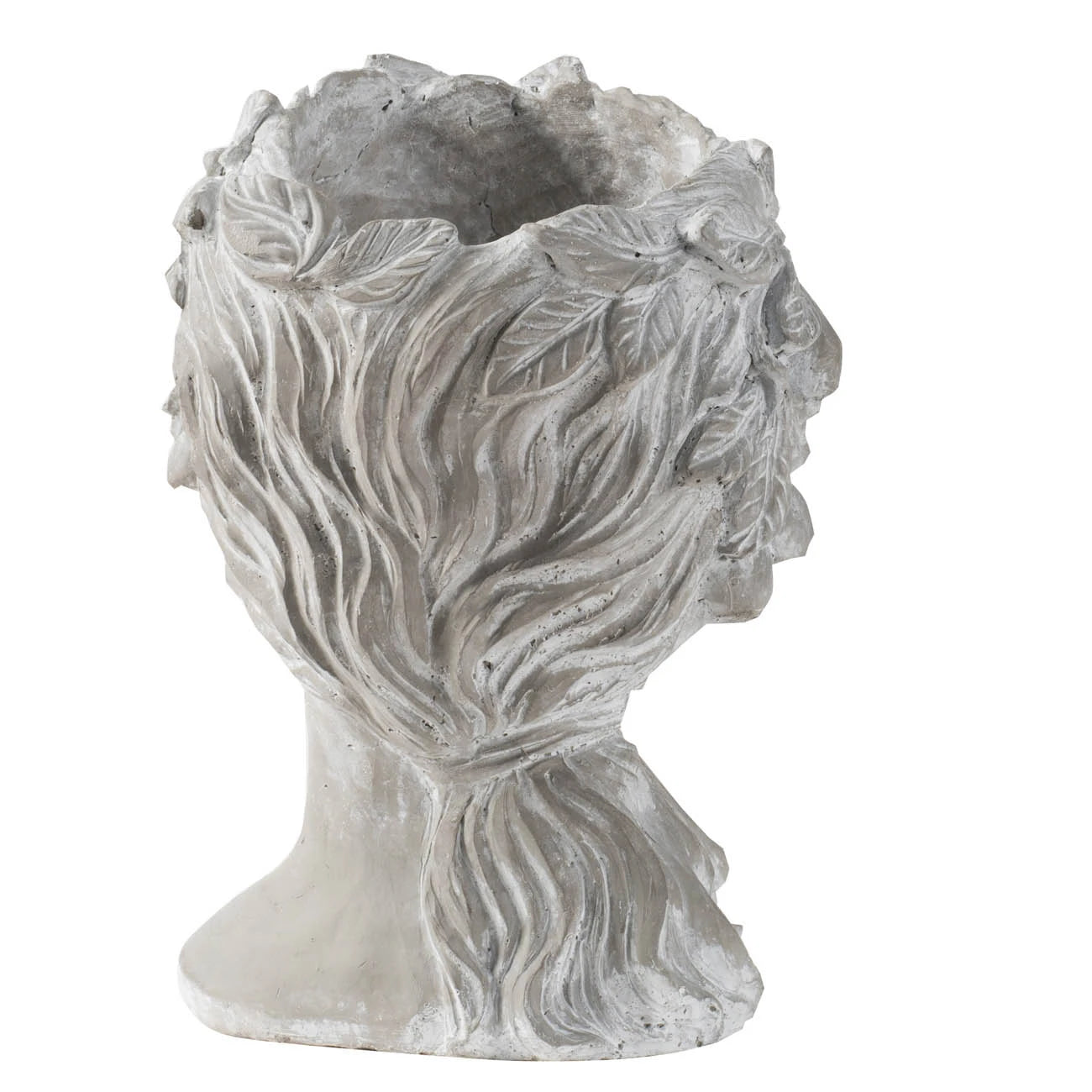 Cement Woman Bust Wall Planter - Indoor Outdoor Home Garden Decor Cement Pot for Plant Flower 8" x 9" x 11.5"