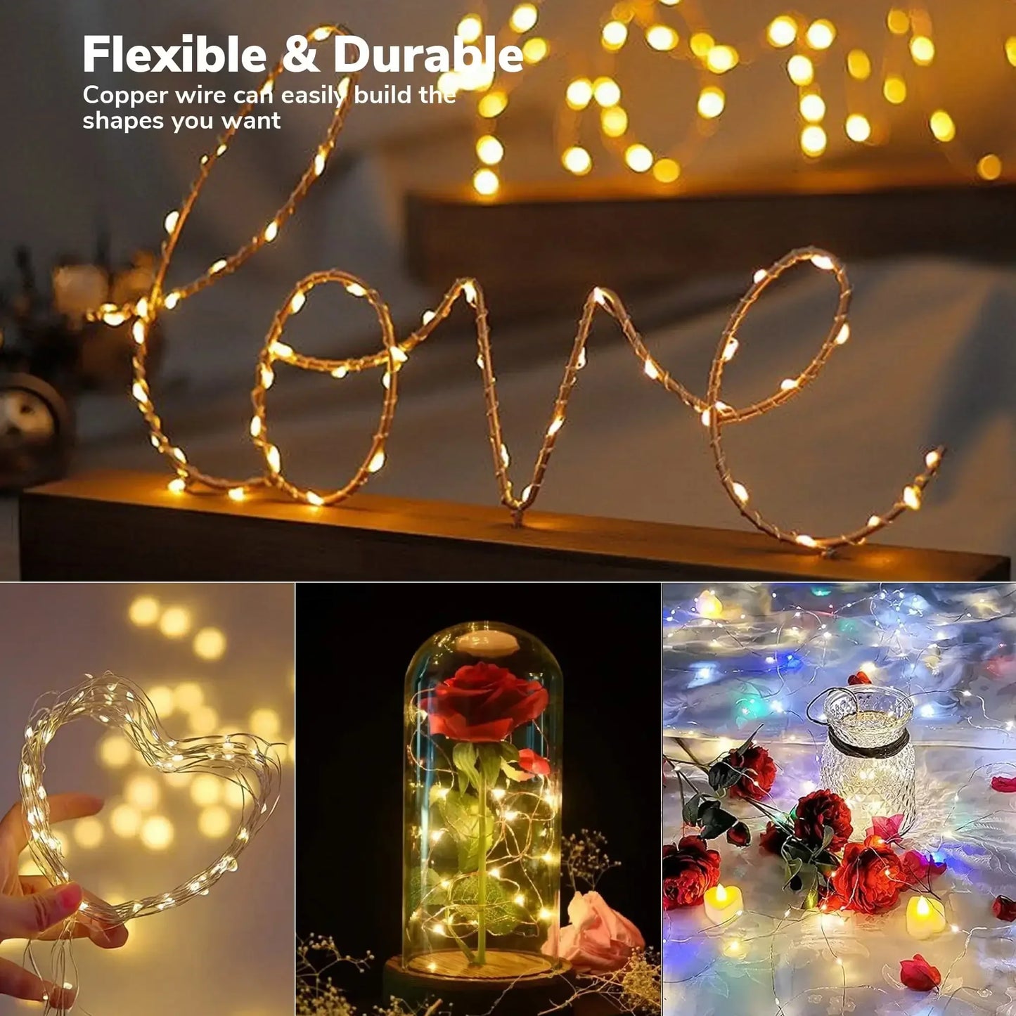 Solar String Lights Outdoor Decorations, 66FT 200 LED 8 Modes Waterproof Fair Patio Lights for Tree Garden Valentine (2Pack)