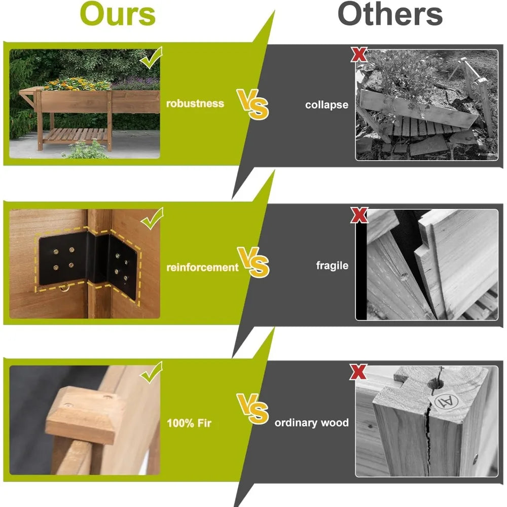 Raised Garden Bed with Legs Outdoor, Elevated Garden Box with Legs, Large Storage Shelf for Vegetable, Flower, Herb, Easy to Ass