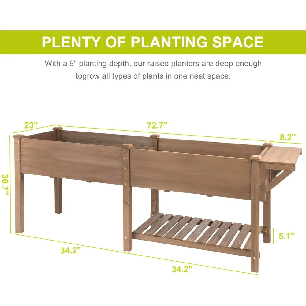 Raised Garden Bed with Legs Outdoor, Elevated Garden Box with Legs, Large Storage Shelf for Vegetable, Flower, Herb, Easy to Ass