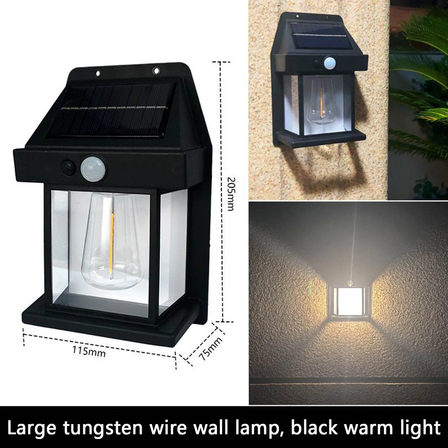 Outdoor Solar Wall Light Waterproof Tungsten Induction Home Garden Wall Light Villa Lighting Night Lights