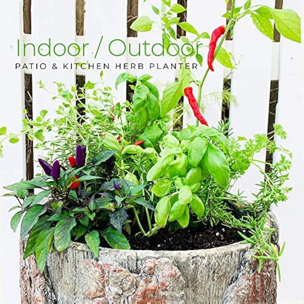 Large Hollow Log Planter. Outdoor Garden, Yard & Porch Pot. Tall Tree Stump Well Pump Cover. Weatherproof, Rustic, Natural Look