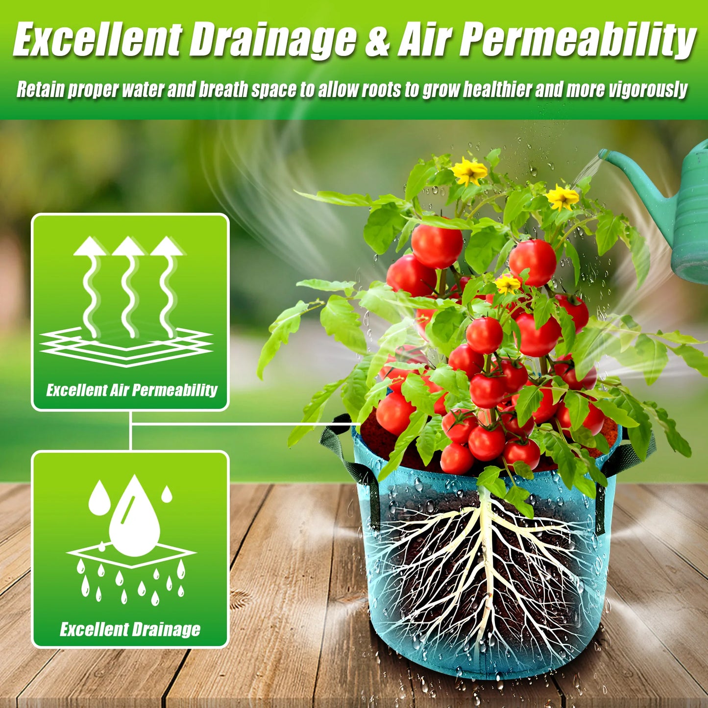 5 Gallon Grow Bags, 7 Pack Colorful Fabric Plant Pots with Handles for Garden and Outdoor Planting