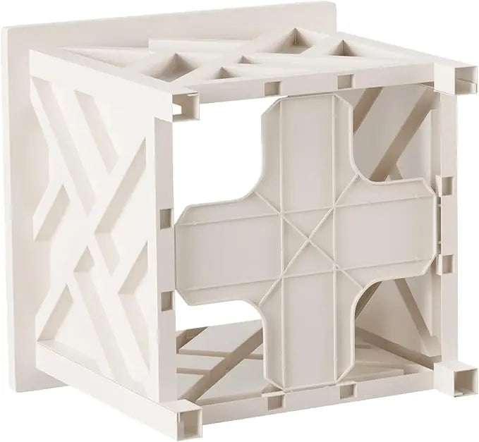 14.75" Square Lattice Planter, 13" Tall, White Outdoor Decor