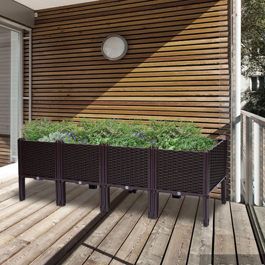 Outdoor Elevated Planter Box with Legs for Vegetable and Flower, Raised Garden Bed Plant