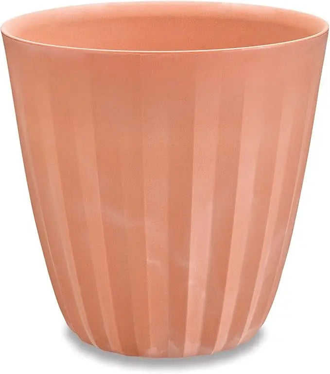 Crescent Garden Pleat Planter, Large Outdoor/Indoor Pot, 23-Inch (Weathered Terracotta)