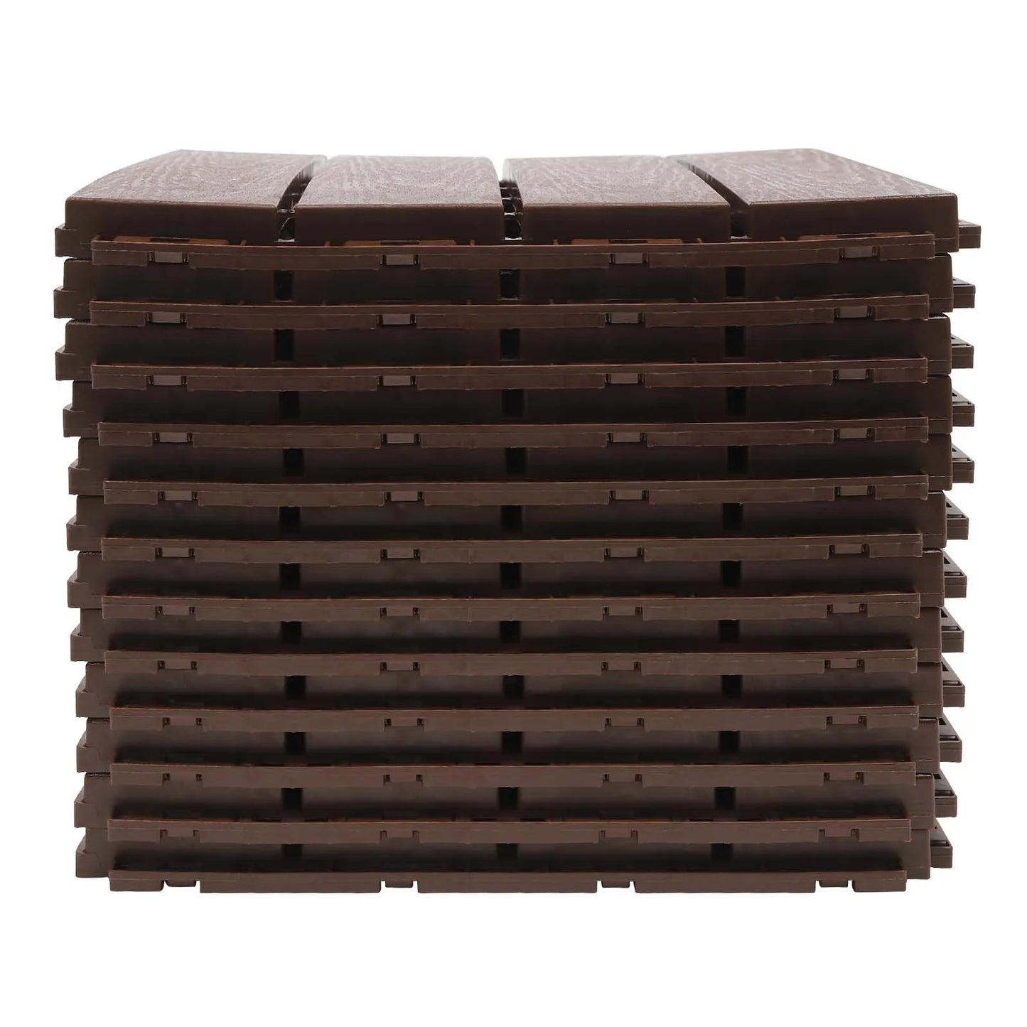 12"x12" Interlocking Deck Tiles for Outdoor  Waterproof Flooring Anti-Slip Tiles for Balcony/Garden/Porch Snap Lock