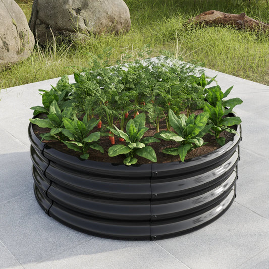32.08"*11.4" Tall Round Raised Garedn Bed,Metal Raised Beds for Vegetables, Outdoor Garden Raised Planter Box, Backyard Patio