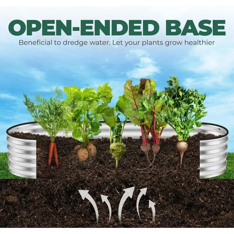 2 Pack Galvanized Raised Garden Bed, 6ft x 2ft Lightweight Planter Boxes Outdoor with Easy Assembly