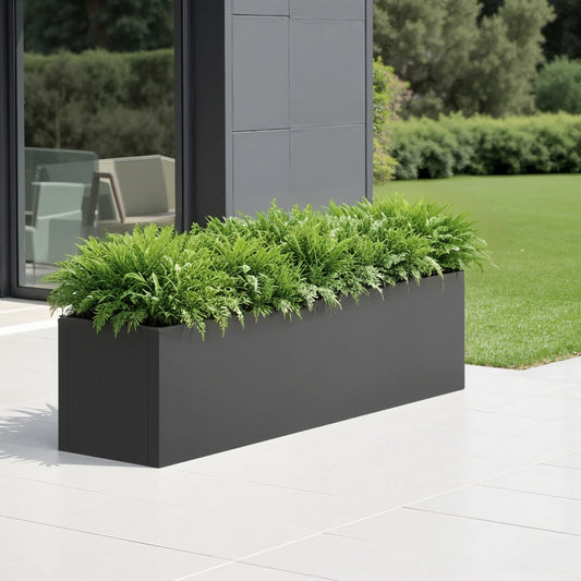 36*10*10 inch Large Metal Rectangular Planter with Drainage Holes for Indoor/Outdoor Use, Perfect for Tall Plants, Flowers