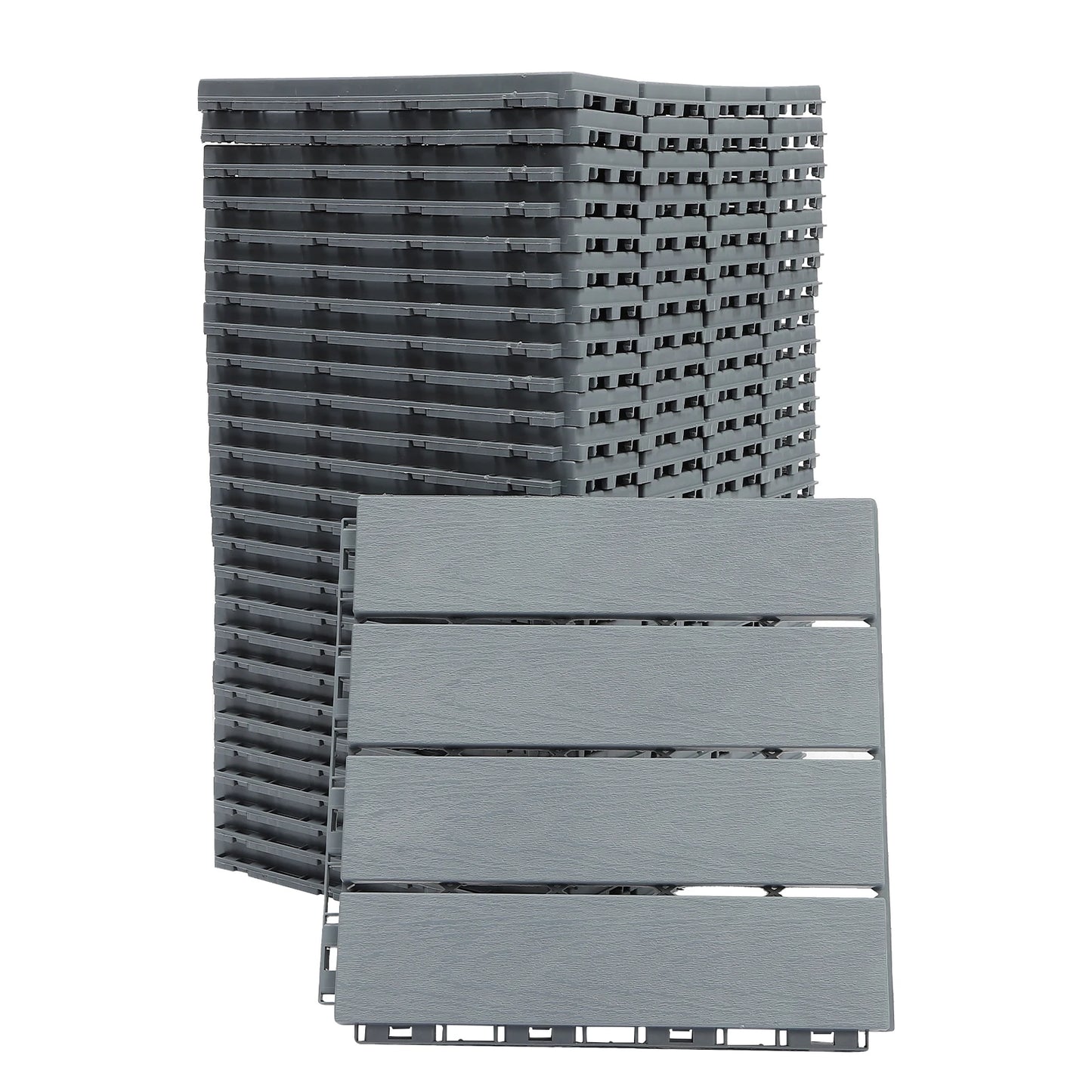 12"x12" Interlocking Deck Tiles for Outdoor  Waterproof Flooring Anti-Slip Tiles for Balcony/Garden/Porch Snap Lock