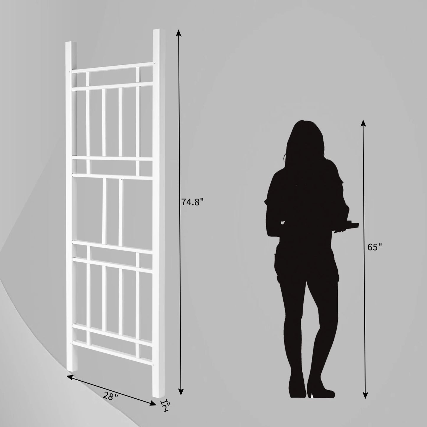 Garden Trellis 28"W x 75"H for Climbing Plants, Vinyl Trellis Indoor Outdoor Plant Support for Vines, Flowers, Vegetables, White