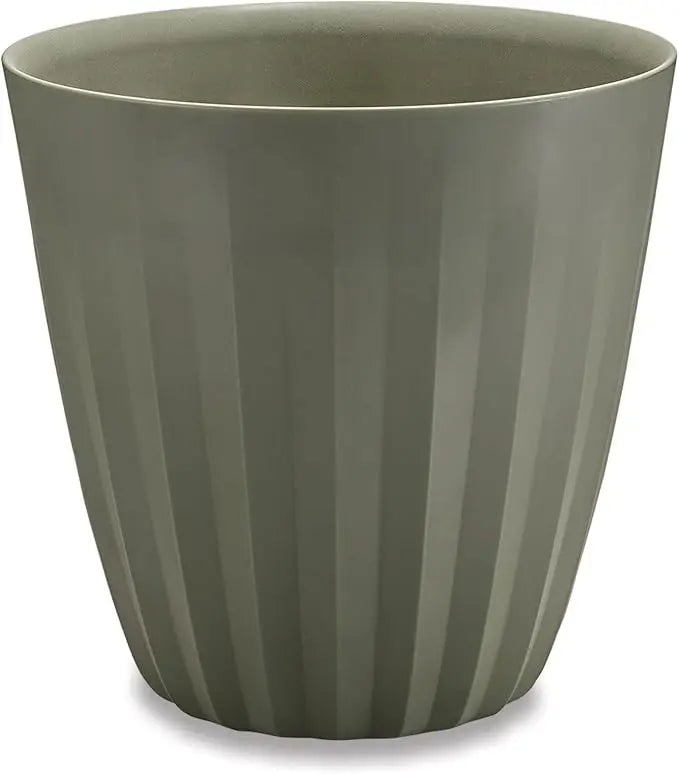 Crescent Garden Pleat Planter, Large Outdoor/Indoor Pot, 23-Inch (Weathered Terracotta)