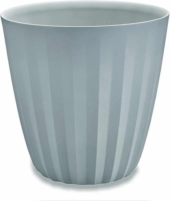 Crescent Garden Pleat Planter, Large Outdoor/Indoor Pot, 23-Inch (Weathered Terracotta)