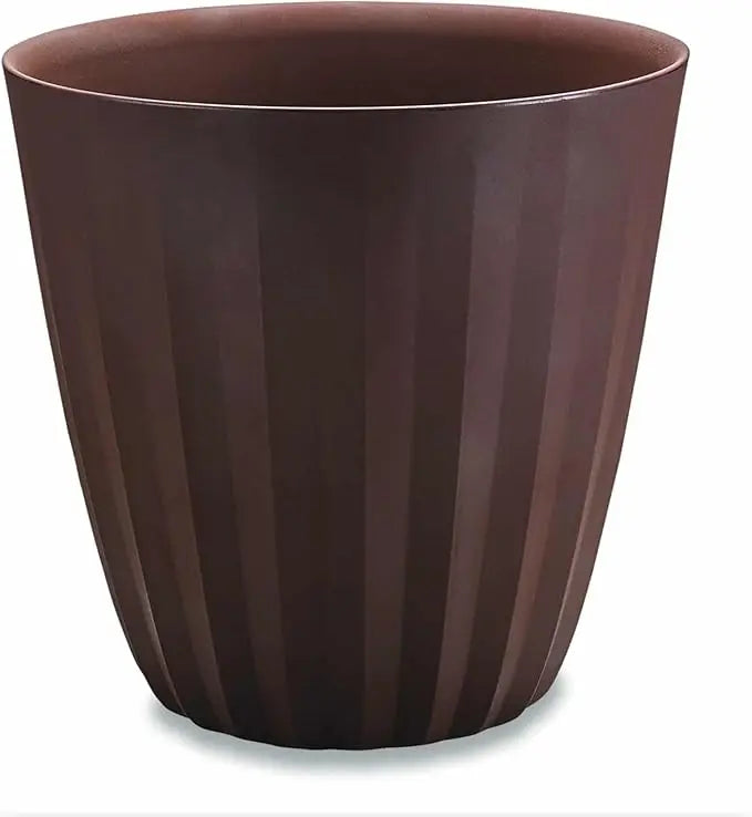 Crescent Garden Pleat Planter, Large Outdoor/Indoor Pot, 23-Inch (Weathered Terracotta)